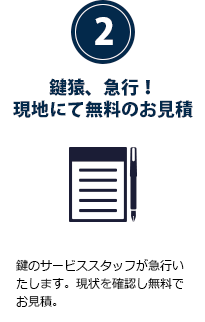鍵猿、急行！現地にて無料のお見積もり