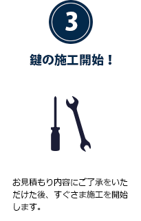 鍵の施工開始！